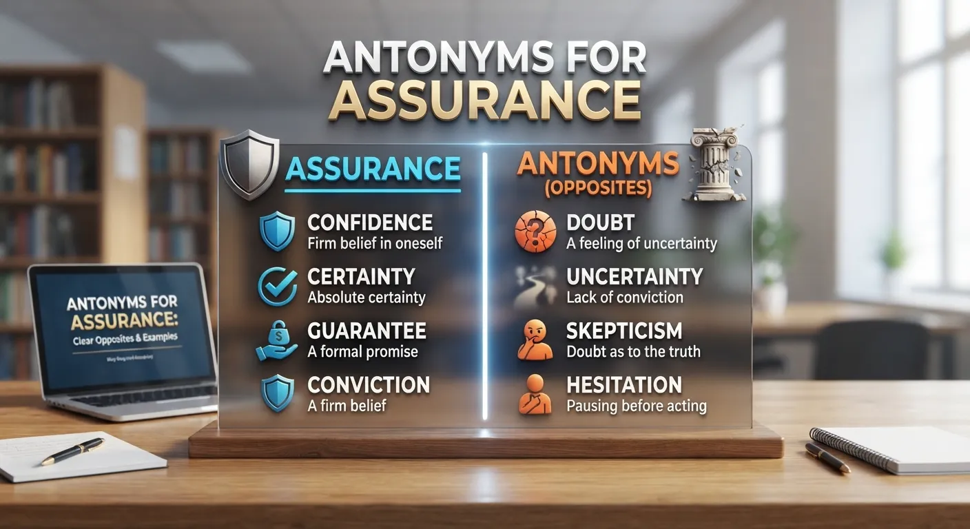 Illustration showing assurance contrasted with doubt and uncertainty