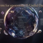 Visual comparison of an enormous object with small and tiny objects to explain antonyms for enormous