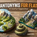 Antonyms for flat showing raised, uneven, inflated, lively, and sharp contrasts
