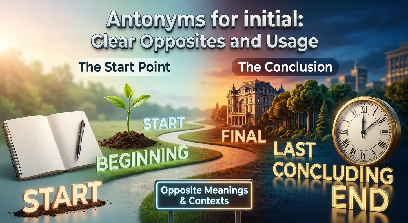 Educational graphic comparing initial and final with beginning and ending stages
