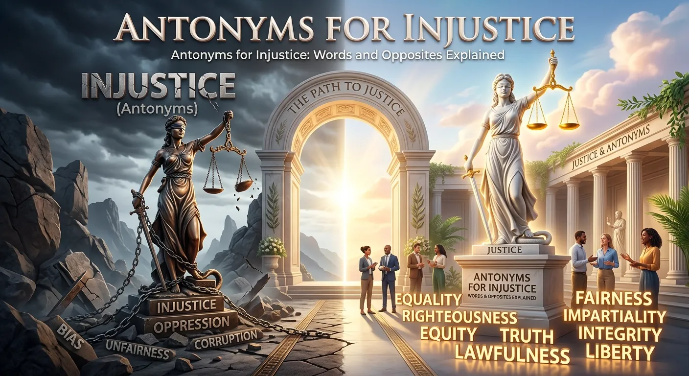 Antonyms for injustice: Words and Opposites Explained
