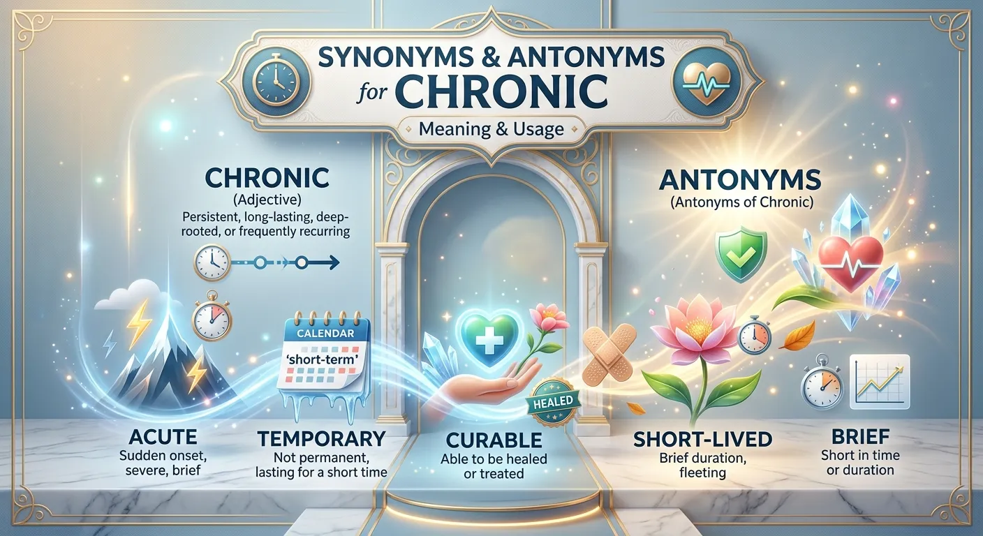 Synonyms and antonyms for chronic showing persistent and acute conditions