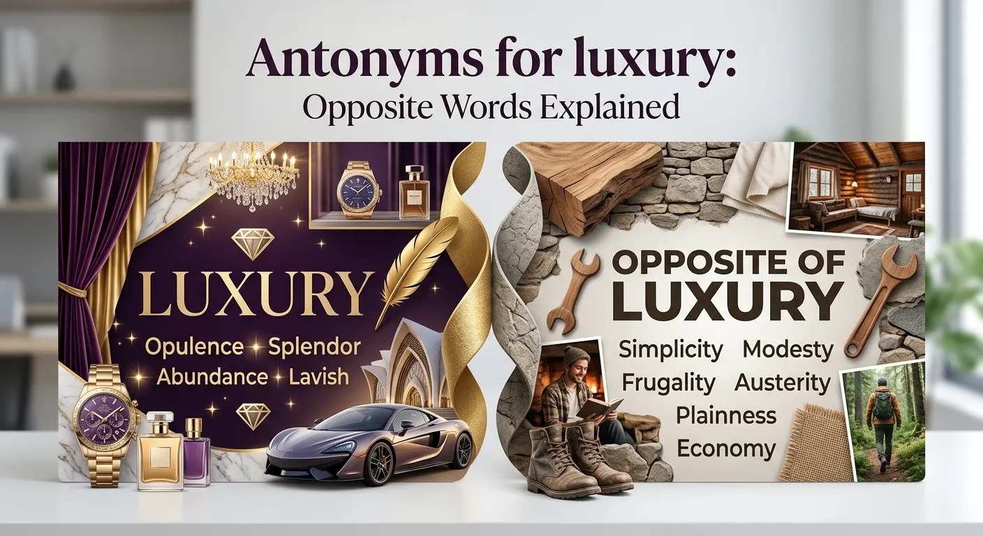 Luxury contrasted with simplicity, necessity, austerity, and frugality